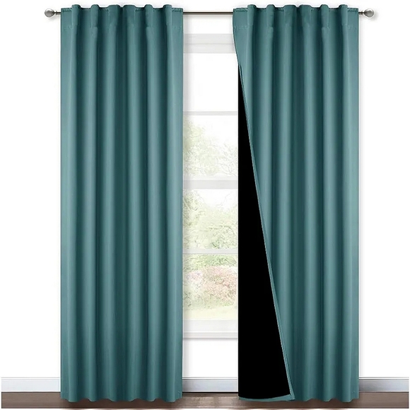 Sea Teal Blackout Curtains set two sets of two available - Picture 1 of 7